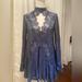 Free People Dresses | Free People Tell Tale Lace Long Sleeve Mini Dress Tunic | Color: Blue | Size: Xs