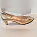 Kate Spade Shoes | Kate Spade New York Simon Snake-Print Kitten-Heel Pump | Color: Gold | Size: 8.5