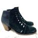 Free People Shoes | Free People Loveland Braided Front Cutout Detail Suede Booties 39/9 Bohemian | Color: Black | Size: 9