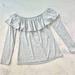 Lilly Pulitzer Tops | Lilly Pulitzer Augustus Off The Shoulder Ruffle Top ~ Size Xs | Color: Gray | Size: Xs