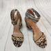 Jessica Simpson Shoes | Jessica Simpson Animal Print Ankle Strap Sandals Size 7.5 | Color: Black/Tan | Size: 7.5