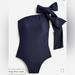 J. Crew Swim | J Crew One Shoulder Bow Swimsuit In Navy Size 18 | Color: Blue | Size: 18