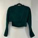 Zara Tops | Long Sleeve Open Back Green Zara Long Sleeve Flowy Top Blouse | Color: Green | Size: S