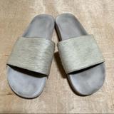 Adidas Shoes | Adidas Mi Adilette Pony Style Calfskin Mules Slides | Color: White | Size: 11