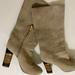 Burberry Shoes | Burberry Ladies Suede Tan Knee High Boots Acrylic Heels Size 7.5 | Color: Tan | Size: 7.5