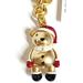 Coach Accessories | Coach Teddy Bear 3d Keychain Gold Metal Santa Claus Bear Purse Charm C7099 | Color: Gold/Red | Size: Os