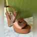 Gucci Shoes | Gucci Gg Cutout Ankle-Strap Platform Sandals Sz 35 Brown New With Box | Color: Brown | Size: 5