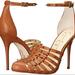 Jessica Simpson Shoes | Jessica Simpson Women's Westah Studded Ankle Strap Heel Pump Size 5.5 | Color: Brown/Gold | Size: 5.5
