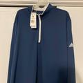 Adidas Sweaters | Adidas Light Weight Golf Quarter Zip - Navy Blue | Color: Blue/White | Size: Xxl