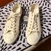 Converse Shoes | Converse Sneakers Beige Leather With Gold Eyelets Size 10 | Color: Cream | Size: 10