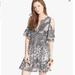 Free People Dresses | Free People Love Birds Minidress Stone Combo Cold Shoulder Cutout M | Color: Black/Gray | Size: M