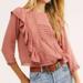 Free People Tops | Free People M Jasmine Ruffle Blouse | Color: Pink | Size: M