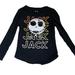 Disney Costumes | Girls Jack Skellington Long Sleeves Shirt With Reverse Sequins. Size L (10/12) | Color: Black | Size: L (10/12)