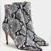 J. Crew Shoes | J. Crew Pointed Toe High-Heel Ankle Boots In Snake-Embossed Leather | Color: Gray/White | Size: 8