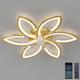 DIDADIDA Silent Ceiling Fan with Light, Ceiling Fan with Remote Control and Lighting APP dimmable Brightness 70W Creative Acrylic Flower Shape Ceiling lamp with Fan (Gold)