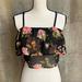 Urban Outfitters Tops | Kimchi Blue Urban Outfitters Floral Crop Top | Color: Black/Pink | Size: S