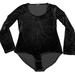 J. Crew Tops | J.Crew Mercantile Black Solid Velour Fitted Scoop Neck Long-Sleeve Top Bodysuit | Color: Black | Size: L