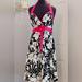 Torrid Dresses | Black And White Tropical Halter Dress. Has Fushia Bow Details. | Color: Black/White | Size: L