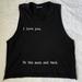 Brandy Melville Tops | Brandy Melville “I Love You To The Moon And Back” Black Muscle Tank Top | Color: Black | Size: One Size