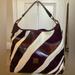 Dooney & Bourke Bags | Dooney & Bourke Purple Patent & White Canvas Stripe Shoulder Bag | Color: Purple/White | Size: Os