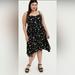 Torrid Dresses | Euc Torrid Black Floral Challis Sharkbite Dress Size 2x | Color: Black/Pink | Size: 2x