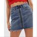 Free People Skirts | Free People Zip It Up Mini Denim Skirt Jean Frayed Size 26 New | Color: Blue | Size: 4