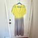 Anthropologie Swim | Lilka Anthropologie Gradient Silk Yellow Silver Gray Maxi Dress Coverup Lounge S | Color: Silver/Yellow | Size: S