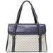 Gucci Bags | Gucci Blue Coated Canvas Gg Supreme Tote Bag Micro Guccissima Print Top Handle | Color: Blue | Size: 11" To 12" Wide X 4" X 10"