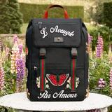 Gucci Bags | Gucci Butterfly Tiger Floral Embroidery L’ Aveugle Par Amour Techpack Backpack | Color: Black/Red | Size: Os