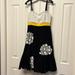 Anthropologie Dresses | Anthropologie Dress- Cotton Tiered, Empire Waist. Straps Detach. | Color: Black/Gold | Size: 8