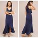 Anthropologie Dresses | Anthropologie X Shoshanna Midnight Ibiza Satin Dress Navy Blue {R10} | Color: Blue | Size: 10