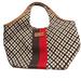 Kate Spade Bags | Kate Spade Striped Canvas Brown Spade Print Zip Close Shoulder Bag. | Color: Brown | Size: Os