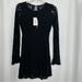 Free People Dresses | Free People Teen Witch Black Lace Mini Dress Long Sleeve | Color: Black | Size: S