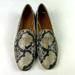 Coach Shoes | Coach Snakeskin Print Leather Utopia Flat Loafers Gold Trim 7.5 | Color: Black/Gold | Size: 7.5
