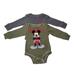 Disney One Pieces | 2 Disney Baby Size 3/6 Mo Thermal Waffle Knit One Piece Outfits Mickey Mouse | Color: Gray/Green | Size: 3-6mb