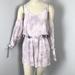 American Eagle Outfitters Pants & Jumpsuits | American Eagle Outfittersboho Tie Dye Tassel Cold Shoulder Romper Size Small | Color: Purple/White | Size: S