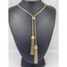 J. Crew Jewelry | J Crew Necklace Double Fringe Tassel Gold Tone 19.5" | Color: Gold | Size: 19.5"