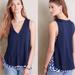 Anthropologie Tops | Anthropologie Top Deletta Weekday Layered Sleeveless Navy Blue Polka Dot V-Neck | Color: Blue/White | Size: Xs