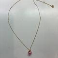 Kate Spade Jewelry | Kate Spade New 3-Petal Pink Flower With Pearl Center Necklace | Color: Gold/Pink | Size: 15-1/2" Chain; 1/2" Pendant