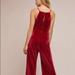 Anthropologie Pants & Jumpsuits | Anthropologie Greylin Evelyn Velvet Tie-Front Jumpsuit In Burgundy Wine - Size S | Color: Pink/Red | Size: S