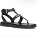 Michael Kors Shoes | Michael Kors Farrow Leather Thong Sandals Size 7 M Black New | Color: Black/Silver | Size: 7