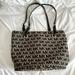 Michael Kors Bags | Michael Kors Black Tan Canvas Leather Tote Bag | Color: Black/Tan | Size: Os