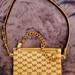 Michael Kors Bags | Mk Michael Kors Signature Mini Bag / Purse W Chain And Leather Straps | Color: Gold/Tan | Size: Os