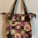 Coach Bags | Coach Alexandra Convertible Sateen Satchel Tote With Coin Purse | Color: Brown/Purple | Size: 12”L X 5”W X 11”H