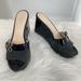 Coach Shoes | Coach Geri Signature Patent Leather Platform Wedge Sandals | Color: Black | Size: 7