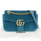 Gucci Bags | Gucci Gucci Gg Marmont Velvet Suede Buckskin Heart Chain Shoulder Bag 443497 ... | Color: Green | Size: Os