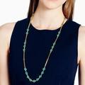 Kate Spade Jewelry | Gold Turquoise Dotted Line Scatter Necklace | Color: Blue/Gold | Size: Os