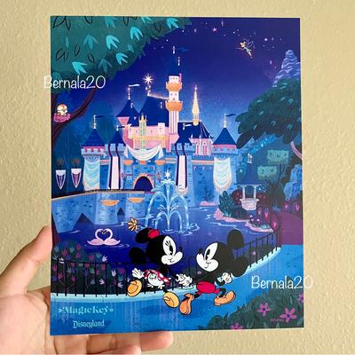 Disney Art | Disneyland Exclusive Print Poster Mickey Minnie Mouse Castle Magic Key | Color: Blue/Pink | Size: Os