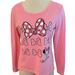 Disney Tops | Disney Minnie Mouse Long Sleeve Pink Polka Dot Bow Back Minnie Burnout Shirt L | Color: Black/Pink | Size: Lj