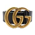 Gucci Accessories | Gucci Gucci Gg Marmont Belt 400593 Notation Size 70 Leather Black Gold Metal ... | Color: Gold | Size: Os